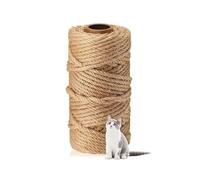 Kolamom Corde Arbre à Chat, 6 mm x 50 m Corde à grattoir Chat Sisal Naturelle, Corde Arbre à Chat pour Réparation et Remplacement, Idéale pour Bricolage et Décoration Jardin