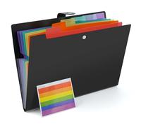 Kolamom Trieur Document A4 à 7 compartiments, Range Document Accordéon avec Colorés étiquettes, Rangement Papier Administratif pour Bureau Scolaire Fourniture