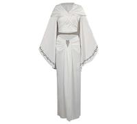 KoleGoe Costume de princesse Leia pour femme avec ceinture, pour Halloween, cosplay, Blanc., S