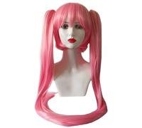 Kolegrial Anime Sakura Miku Cosplay Perruque Femme Rose 100CM Long Clip Queue de Cheval Cosplay Perruque avec Pony Déguisement Virtual Singer Sakura Miku Halloween Carnaval Fête Mascarade Wig