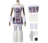 Kolegrial Déguisement Abbey Bominable Femme Cosplay Elf High School Abbey Uniforme Set Robe Pantalon Manches Jambières et Sac pour Carnaval Halloween Party Masquerade Fancy Performance Costume