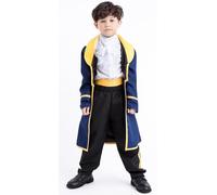 Kolegrial Déguisement Adam Garçon Cosplay Médiéval Vintage Courtois Roi Prince Uniforme Set Veste et Chemise Pantalon Ceinture pour Carnaval Halloween Party Masquerade Fancy Jeu de rôle Costume