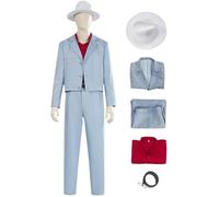 Kolegrial Déguisement Bruno Homme Cosplay Die with A Smile Mars Vintage Outift Veste et Pantalon Chemise avec Chapeau Ceinture Set pour Carnaval Halloween Party Masquerade Costume