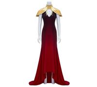 Kolegrial Déguisement Carmilla Femme Cosplay Démon Château Vampire Reine Carmilla Gothique Vintage Bourgogne Long Robe de Soirée et Châle pour Carnaval Halloween Party Masquerade Fancy Robe de Bal