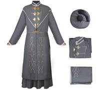 Kolegrial Déguisement Dumbledore avec Chapeau Garçon Cosplay Magicien Directeur Dumbledore Uniforme Set Veste à Capuche et Doublure pour Carnaval Halloween Party Masquerade Théâtre Performance Costume