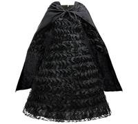 Kolegrial Déguisement Elphaba avec Cape Femme Cosplay Wicked Sorcière Elphaba Noir Long Volants Robe et Chapeau pour Carnaval Halloween Party Masquerade Théâtre Performance Costume, 5-15 Ans
