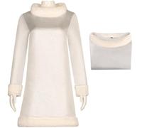 Kolegrial Déguisement Enid Sinclair Femme Cosplay Wolf Girl Enid Sinclair Prom Blanc Robe de Soirée et Perruque pour Noël Carnaval Halloween Party Anniversaire Masquerade Robe de Bal