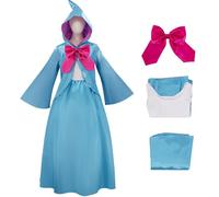 Kolegrial Déguisement Fairy Godmother Femme Cosplay Cendrillon Fairy Godmother Cape à Capuche et Robe Nœud Papillon pour Noël Carnaval Halloween Party Masquerade Théâtre Performance Costume