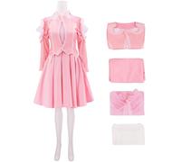 Kolegrial Déguisement Glinda Femme Cosplay Wicked Fée Glinda Rose Elégant Lady Robe Uniforme Set Veste Top Doublure et Jupe pour Noël Carnaval Halloween Party Anniversaire Masquerade Robe de Bal