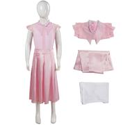 Kolegrial Déguisement Glinda Filles Cosplay Wicked Fée Glinda Rose Elégant Lady Robe Uniforme Set Top Doublure et Jupe pour Noël Carnaval Halloween Party Anniversaire Masquerade Robe de Bal