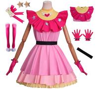Kolegrial Déguisement Hoshino Ai Fille Cosplay Anime Oshi no ko Idol Scène Performance Uniforme Set Robe Coiffe Ceinture Gants Chaussettes pour Carnaval Halloween Party Masquerade Jeu de rôle Costume