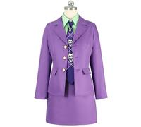 Kolegrial Déguisement Kira Yoshikage Femme Cosplay Anime Médecin Kira Yoshikage Uniforme Set Veste et Chemise Jupe Cravate pour Carnaval Halloween Party Masquerade Performance Costume, Violet