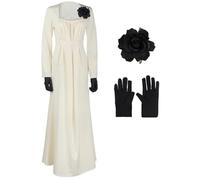 Kolegrial Déguisement Lady Dimitrescu Femme Cosplay Game 8 Vampire Lady Dimitrescu Élégance Vintage Longue Robe de Soirée avec Corsage Gants pour Carnaval Halloween Party Masquerade Fancy Costume