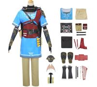 Kolegrial Déguisement Link Garçons Cosplay Game Link Complet Anime Uniforme Set avec Oreille d'Elfe Accessoires pour Fancy Dress Up Carnaval Halloween Party Anniversaire Masquerade Costume