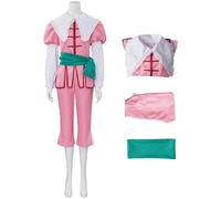 Kolegrial Déguisement Maria Renard Femme Cosplay Démon Château Chasseur de Vampires Maria Renard Rose Uniforme Set Top Pantalon Ceinture pour Carnaval Halloween Party Masquerade Jeu de rôle Costume