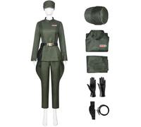 Kolegrial Déguisement Obi Wan Femme Cosplay Obi Wan Empire Officiers Uniforme Set Top Pantalon Ceinture avec Chapeau Gants Sac pour Fancy Dress Up Carnaval Halloween Party Masquerade Costume