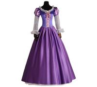 Kolegrial Déguisement Raiponce Femme Cosplay Rapunzel Vintage Elégant Long Lacet Robe de Soirée et Couronne pour Noël Carnaval Halloween Party Anniversaire Masquerade Performance Robe de Bal, Violet