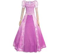 Kolegrial Déguisement Raiponce Femme Cosplay Rapunzel Violet Vintage Elégant Long Lacet Robe de Soirée et Couronne pour Noël Carnaval Halloween Party Anniversaire Masquerade Performance Robe de Bal