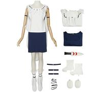 Kolegrial Déguisement San Femme Cosplay Anime Princesse Mononoké San Uniforme Set Blouse Robe avec Coiffe Boucles d'oreilles et Accessoires pour Carnaval Halloween Party Masquerade Fancy Costume