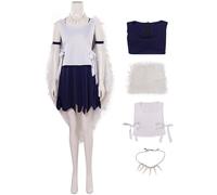 Kolegrial Déguisement San Femme Cosplay Anime Princesse Mononoké San Uniforme Set Cape et Robe Gilet Collier pour Carnaval Halloween Party Masquerade Théâtre Performance Fancy Costume