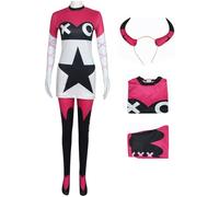 Kolegrial Déguisement Verosika Femme Cosplay Enfer Démons Verosika MayDay Uniforme Set Robe Collants et Bandeau pour Adulte Carnaval Halloween Party Masquerade Fancy Jeu de rôle Costume