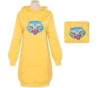 Kolegrial Déguisement Zoey Femme Cosplay Démon Chasseur Zoey Jaune Imprimé Sweat à capuche Pyjamas Loungewear pour Carnaval Halloween Party Anniversaire Masquerade Costume