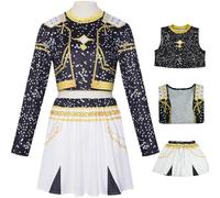 Kolegrial Déguisement Zoey Filles Cosplay Anime Démon Chasseur Zoey Performance Show Uniforme Imprimé Veste et Top Jupe pour Carnaval Halloween Party Anniversaire Masquerade Costume