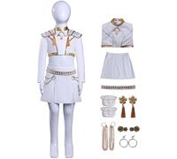 Kolegrial Déguisement Zoey Filles Cosplay Démon Chasseur Zoey Blanc Deluxe Performance Show Complete Uniform Set Top et Jupe avec Accessoires pour Carnaval Halloween Party Masquerade Costume
