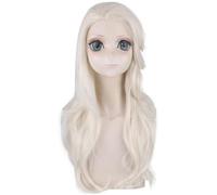 Kolegrial ELSA Cosplay Perruque Femme 65CM Long Cheveux Bouclés Perruque Déguisement Reine des Neiges 2 Elsa Halloween Noël Carnaval Fête Anniversaire Mascarade Princesse Costume Accessoires Wig