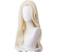 Kolegrial ELSA Cosplay Perruque Femme 66CM Long Cheveux Bouclés Perruque Déguisement Reine des Neiges 2 Elsa Halloween Noël Carnaval Fête Anniversaire Mascarade Princesse Costume Accessoires Wig