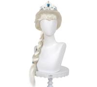 Kolegrial ELSA Cosplay Perruque Femme et Fille Long Queue de Cheval Perruque Déguisement Reine des Neiges Elsa Halloween Noël Carnaval Fête Anniversaire Mascarade Princesse Costume Accessoires Wig