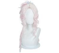Kolegrial Enid Sinclair Cosplay Perruque Femme 70CM Longue Rose Boucles Ondulées avec Pony Perruque Déguisement Season 2 Enid Carnaval Halloween Fête Anniversaire Mascarade Costume Accessoires Wig