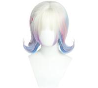 Kolegrial Enid Sinclair Cosplay Perruque Femme Dégradé 35CM Court Curl Pony Perruque avec Clip Déguisement Season 2 Wolf Girl Enid Halloween Carnaval Fête Mascarade Costume Accessoires Wig