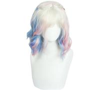 Kolegrial Enid Sinclair Cosplay Perruque Femme Dégradé 35CM Court Fluffy Boucles Ondulées Pony Perruque avec Clip Déguisement Season 2 Wolf Girl Enid Halloween Carnaval Fête Mascarade Accessoires Wig
