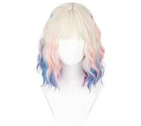 Kolegrial Enid Sinclair Cosplay Perücken Damen Kurze Coloration Flauschige Gewellte Locken avec Pony Perücke Verkleidung Season 2 Wolfsfrau Enid Halloween Karneval Party Maskenball Accessoires Wig