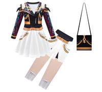 Kolegrial Fille Déguisement Anime Démon Chasseur Rumi Mira Zoey Dance Show Manche Longue Impression Robe et Pantalon Sac pour Fancy Dress Up Carnaval Halloween Fête Anniversaire Masquerade Costume