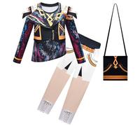 Kolegrial Fille Déguisement Anime Démon Chasseur Rumi Mira Zoey Dance Show Manche Longue Impression Veste et Top Pantalon Sac pour Fancy Dress Up Carnaval Halloween Fête Masquerade Costume