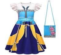 Kolegrial Fille Déguisement Anime Démon Chasseur Rumi Mira Zoey Volants Impression Ballerine Robe et Sac pour Fancy Dress Up Carnaval Halloween Fête Masquerade Robe de Princesse, 3-12 ans