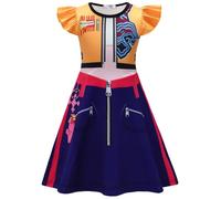 Kolegrial Fille Déguisement Anime Démon Chasseur Rumi Mira Zoey Volants Impression Ballerine Robe et Sac pour Carnaval Halloween Fête Anniversaire Masquerade Robe de Princesse, 4-9 ans