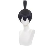 Kolegrial Hayakawa Aki Cosplay Perruque Homme Noir et Bleu Foncé Court Pony Perruque Déguisement Anime Chainsaw Man Hayakawa Aki Halloween Carnaval Fête Mascarade Costume Accessoires Wig