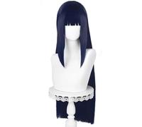 Kolegrial Hinata Cosplay Perruque Femme Bleu et Noir Long Cheveux Raides Perruque Déguisement Anime Ninja Hyuga Hinata Halloween Carnaval Fête Anniversaire Mascarade Costume Accessoires Wig