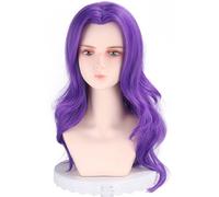 Kolegrial Rumi Cosplay Perruque Femme Violet 60CM Long Bouclé Perruques Déguisement Carnaval Halloween Fête Mascarade Démon Chasseur Rumi Costume Accessoires Anime Wig