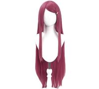 Kolegrial Uzumaki Kushina Cosplay Perruque Femme 100CM Long Cheveux Raides Perruque Déguisement Anime Ninja Uzumaki Kushina Halloween Carnaval Fête Anniversaire Mascarade Costume Accessoires Wig