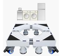 KOLENSA Support de machine à laver réglable et mobile, roue télescopique, frein, plate-forme élévatrice pour équipement lourd tel que réfrigérateur et sèche-linge