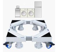 KOLENSA Support de machine à laver réglable et mobile, roue télescopique, frein, plate-forme élévatrice pour équipement lourd tel que réfrigérateur et sèche-linge