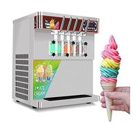 Kolice Commercial 5 saveurs machine à glace douce, 3 + 2 saveurs mélangées Gelato Glacier-certificat ETL, réservoirs supérieurs réfrigérés, ensemble de distributeur transparent complet