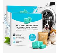 KOLINA Washing Machine Cleaning Tablets - Deep Clean, Odor & Pet Hair Remover, Protects Front & Top Loaders, Removes Residue & Limescale, 24 Tablets