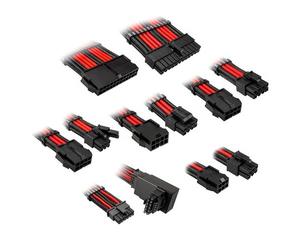 Kolink Core Pro Braided Cable Extension Kit 12V-2x6 Typ 1 - Jet Black/Racing Red