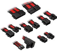 Kolink Core Pro Braided Cable Extension Kit 12V-2x6 Type 2 - Jet Black/Racing Red Tresse en PET pour une longue durée de vie