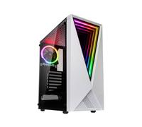 Kolink VOID WHITE Boîtier PC Midi Tower ATX/micro ATX/Mini-ITX, 4 ventilateurs 120mm (3 avant RGB), Acier/Plastique/Verre Trempé, 2x USB 3.2, 2x USB 2.0